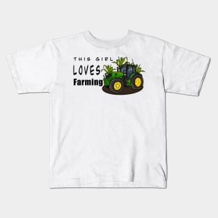 This Girl Loves Farming Kids T-Shirt